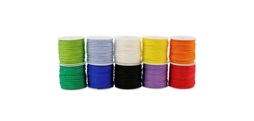 Cordelette o'color diametre 1,5mm longueur 20m coloris    assortis lot 10 bobines