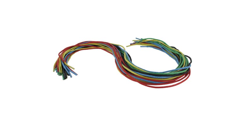 Lacet coton o'color 70cm diametre 2mm lacage ou        tissage 5 coloris assortis    lot 25 unites