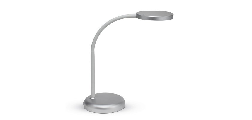 Luminaire bureau maul joy 16 led hauteur 33,5 cm bras      38,5cm tete diametre 11,8cm   coloris argent
