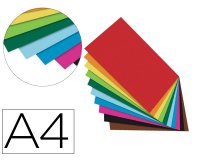 Papier a dessin teinte folia din a4 130g 10 coloris        assortis paquet 100 unites