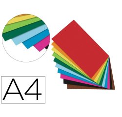 Papier a dessin teinte folia din a4 130g 10 coloris        assortis paquet 100 unites