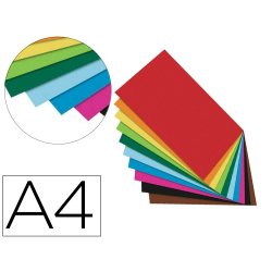 Papier a dessin teinte folia din a4 130g 10 coloris        assortis paquet 100 unites