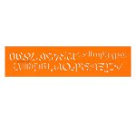 Normographe minerva nº8 trace lettre gothique plastique     coloris orange