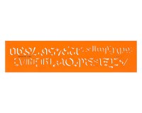 Normographe minerva nº8 trace lettre gothique plastique     coloris orange