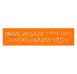 Normographe minerva nº8 trace lettre gothique plastique     coloris orange