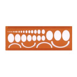 Normographe minerva nº44 trace ellipses 45º plastique  coloris orange