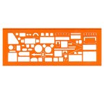 Normographe minerva nº4 trace sanitaire formes baignoires   lavabos bidets toilettes      echelle 1/50 plastique