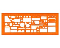 Normographe minerva nº4 trace sanitaire formes baignoires   lavabos bidets toilettes      echelle 1/50 plastique