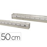 Regle minerva carree altuglas photogravure precision        section 10mm longueur 50cm    coloris transparent