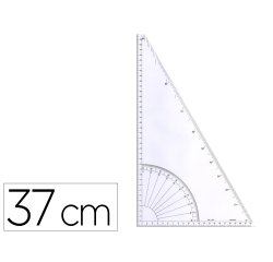 Equerre minerva regle 37cm equerre 60º rapporteur quart  cercle 90º coloris transparent