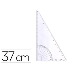 Equerre minerva regle 37cm equerre 60º rapporteur quart  cercle 90º coloris transparent