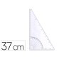 Equerre minerva regle 37cm equerre 60º rapporteur quart  cercle 90º coloris transparent