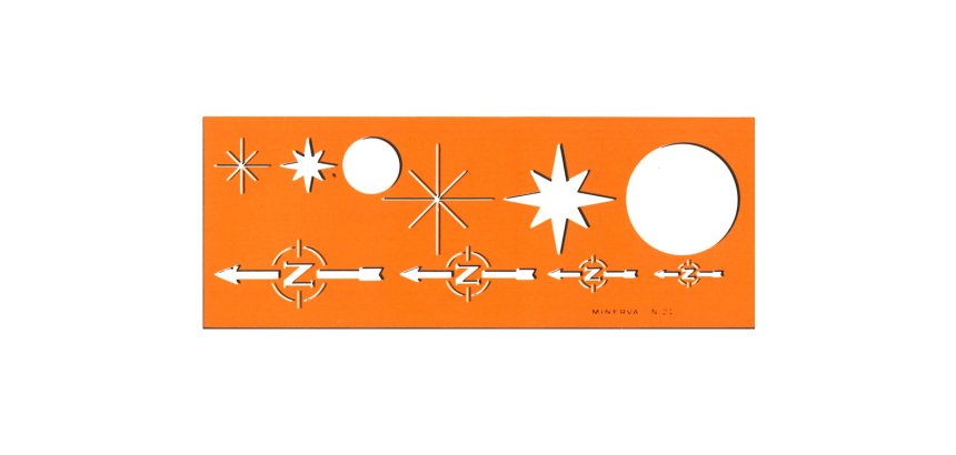 Billographe minerva nº24 trace nord et rosaces         plastique coloris orange