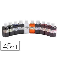 Encre pebeo colorex aquarelle forte concentration vivacite  coloris assortis boite 10     flacons 45ml