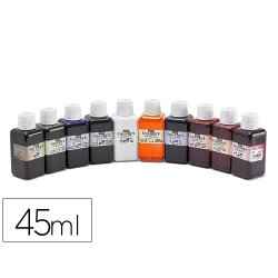 Encre pebeo colorex aquarelle forte concentration vivacite  coloris assortis boite 10     flacons 45ml