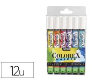 Set marqueur pebeo colorex rechargeable base encre       aquarelle pointe pinceau 1mm  coloris assortis blister 12