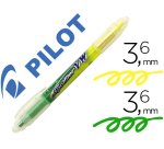 Surligneur pilot begreen spotliter vw double pointe    biseautee trait 3,6mm coloris jaune et vert