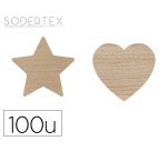 Formes a decorer sodertex coeurs et etoiles bois        diametre 3,5cm pack 100       unites