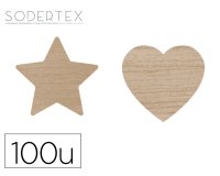 Formes a decorer sodertex coeurs et etoiles bois        diametre 3,5cm pack 100       unites
