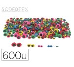 Yeux mobiles sodertex adhesifs differentes tailles  coloris assortis maxi pack    600 unites