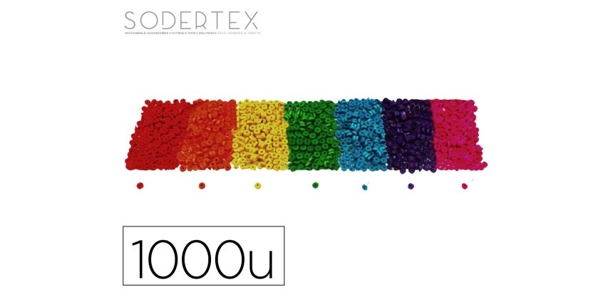 Perles sodertex rondelle bois 3x8mm coloris assortis pack   1000 unites
