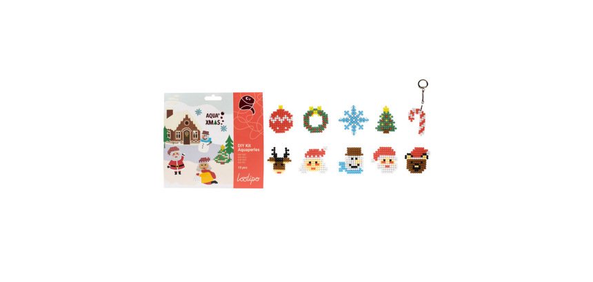 Aqua perles sodertex noel diametre 4mm 10 modeles 7,8cm coloris assortis boite 1500   unites