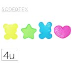 Plaque aqua perles sodertex fantaisie coeur 6,5cm etoile  6cm lapin 6,5cm ours 6cm      coloris assortis pack 4 unites
