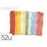 Fil sodertex broder/bracelets bresiliens 8m 13 coloris      pastel assortis lot 52 unites
