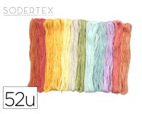 Fil sodertex broder/bracelets bresiliens 8m 13 coloris      pastel assortis lot 52 unites