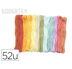 Fil sodertex broder/bracelets bresiliens 8m 13 coloris      pastel assortis lot 52 unites