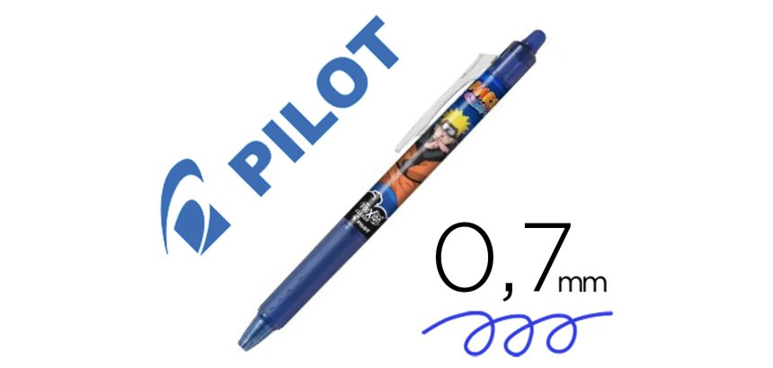 Roller pilot frixion ball clicker edition limitee       naruto encre gel pointe       moyenne coloris bleu