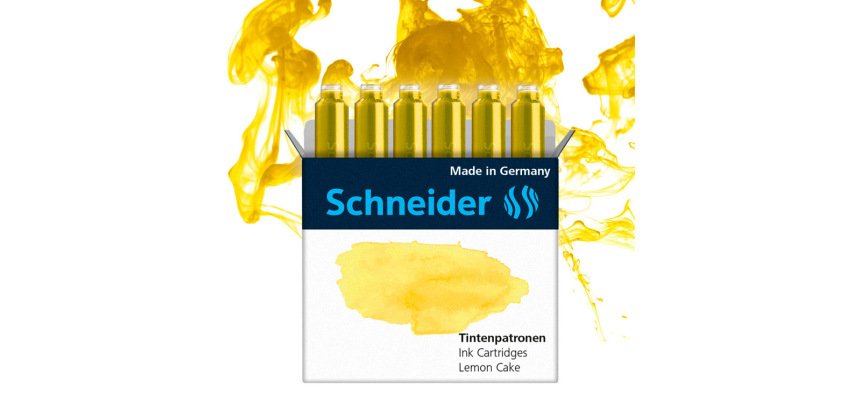 Cartouche encre schneider coloris lemon cake pastel     boite 6 unites