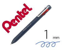 Stylo à bille rétractable 4 couleurs iZee, bleu foncé