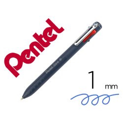 Stylo à bille rétractable 4 couleurs iZee, bleu foncé