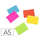 Presentoir viquel pochette enveloppe rainbow pastel a5 250x180mm pp 2/10e brillant fermeture rabat et velcro coloris ass