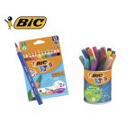 Lot scolaire bic kids special maternelle 12 etuis 12 crayonscouleur evolution + 5 pots 18 feutres visacolor xl 17 kits