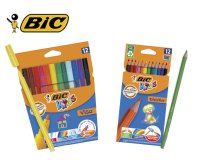 Lot scolaire bic kids special elementaire 24 etuis 12 feutres visa + 24 etuis 12 crayons couleur evolution eco 48 kits