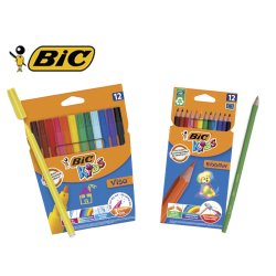 Lot scolaire bic kids special elementaire 24 etuis 12 feutres visa + 24 etuis 12 crayons couleur evolution eco 48 kits