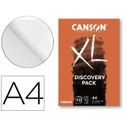 Pochette canson decouverte xl a4 papiers assortis technique seche 12 feuilles