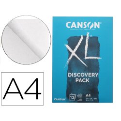 Pochette canson decouverte xl a4 papiers assortis technique humide 12 feuilles