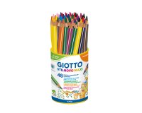 Crayon couleur giotto stilnovo maxi coloris         assortis pot 48 unites