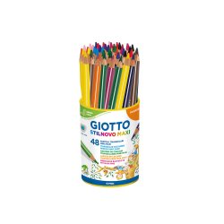 Crayon couleur giotto stilnovo maxi coloris         assortis pot 48 unites