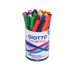 Feutre giotto turbo soft brush pointe pinceau 10       coloris assortis pot 32       unites