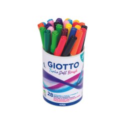 Feutre giotto turbo soft brush pointe pinceau 10       coloris assortis pot 32       unites