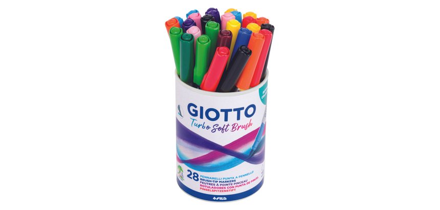 Feutre giotto turbo soft brush pointe pinceau 10       coloris assortis pot 32       unites