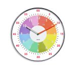 Horloge cep speciale apprentissage pedagogique heure diametre 30cm mouvement silencieux   coloris vif pile lr6 fournie