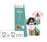 My little origami avenue mandarine modele chien        12x12cm 70g 20 feuilles
