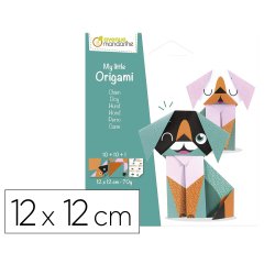 My little origami avenue mandarine modele chien        12x12cm 70g 20 feuilles
