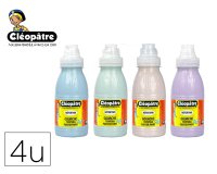 Peinture a l'eau cleopatre nefertari pailletee tous      supports flacon 250ml coloris pastel assortis lot 4 unites