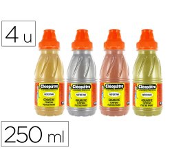 Gel paillete cleopatre nefertari decor tous supports bouteille 250ml coloris       pastel assortis lot 4 unites